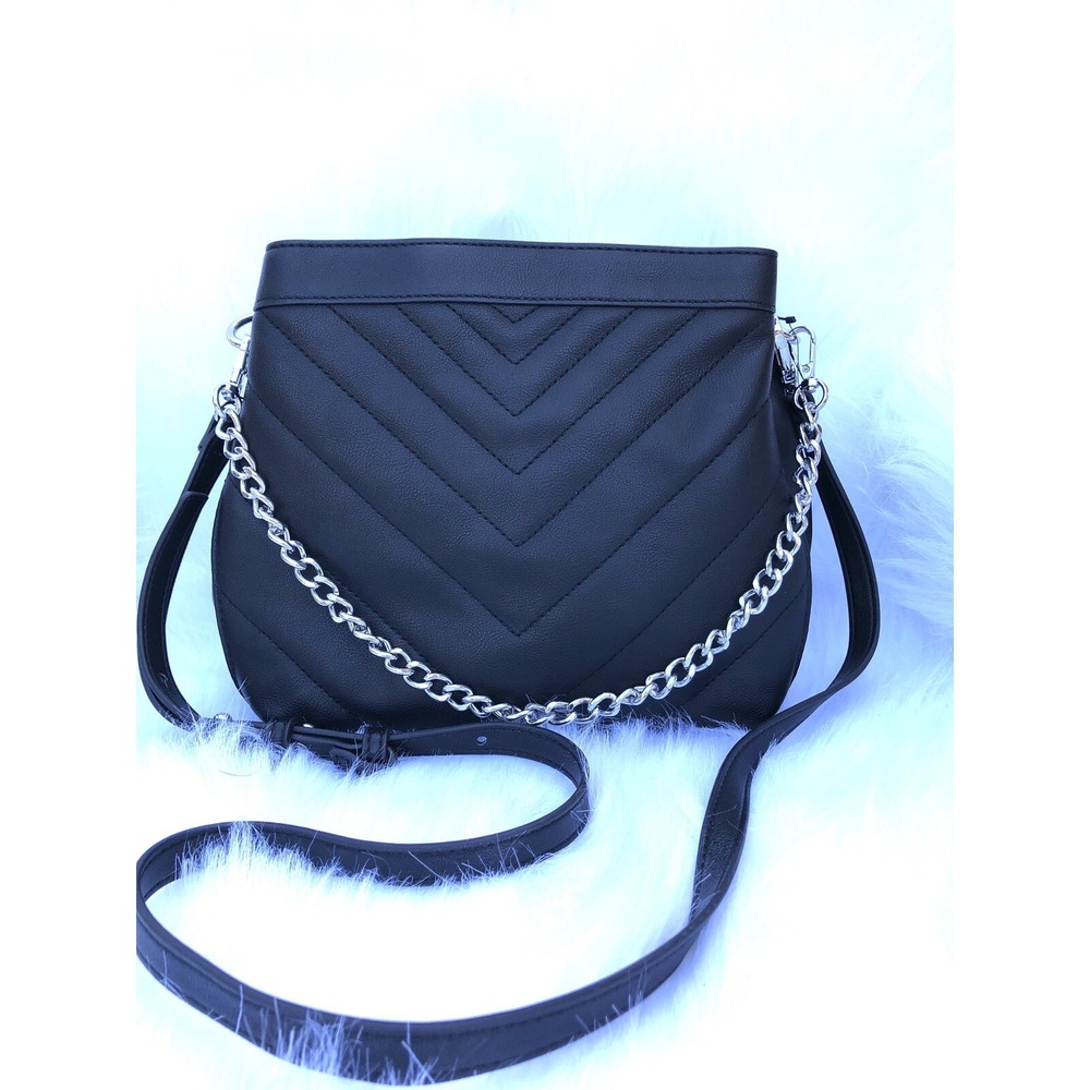 Inc Amelia chain black Crossbody medium bag silver B000328